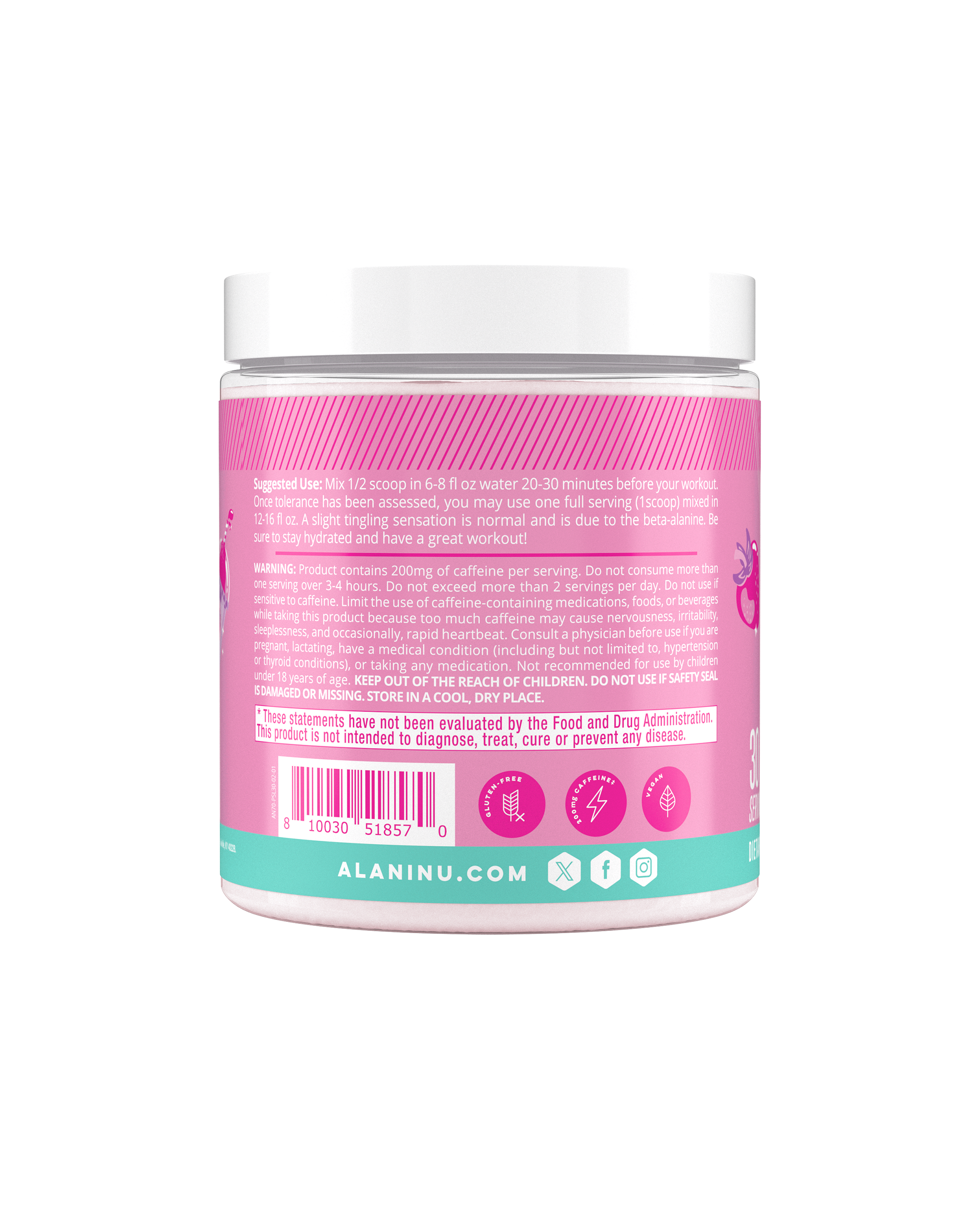 Pre-Workout - Pink Slush - Chilled Drink Powder