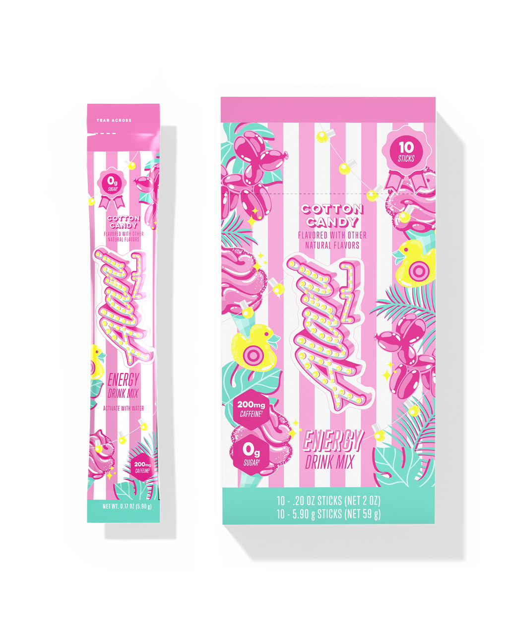 Energy Sticks - Cotton Candy - Travel Ready Ready To Drink Can