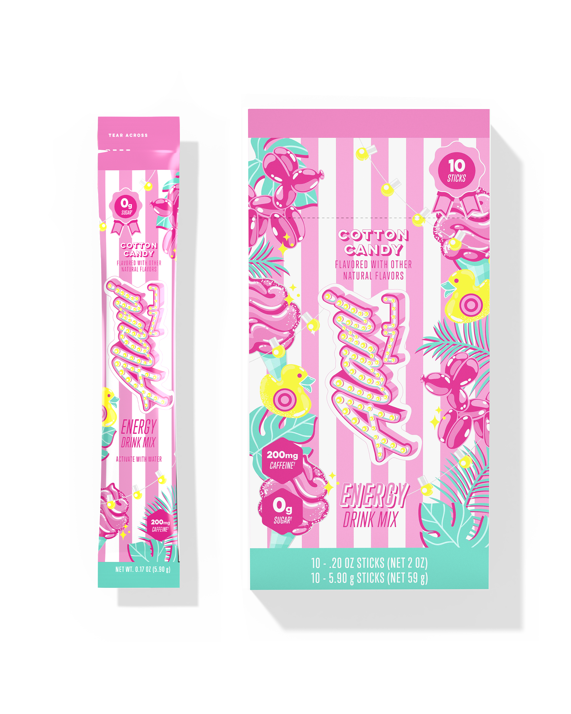 Energy Sticks - Cotton Candy - Travel Ready Ready To Drink Can