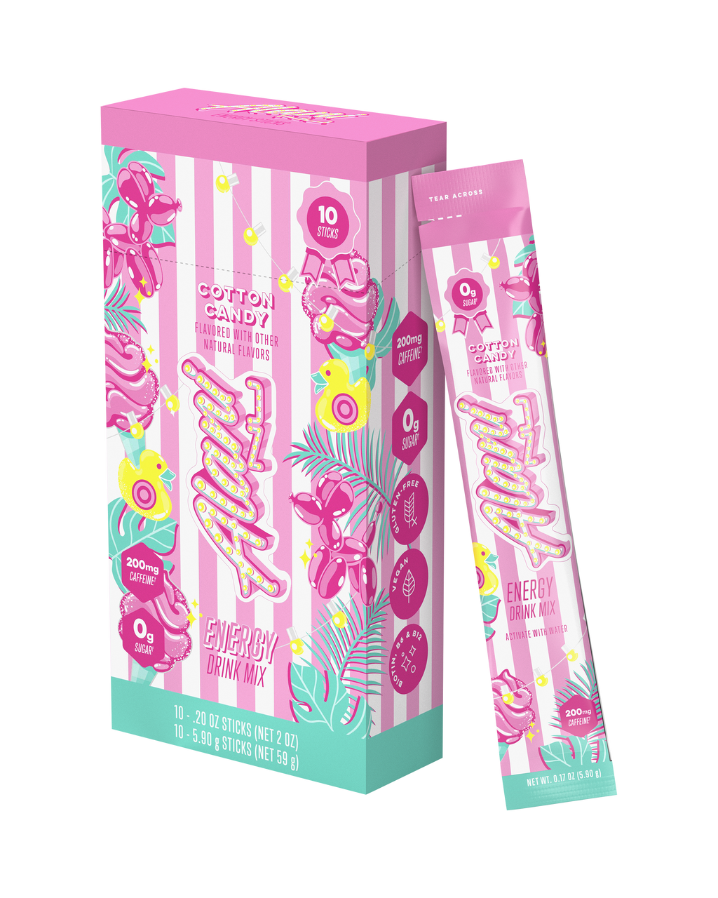 Energy Sticks - Cotton Candy - Travel Ready Ready To Drink Can