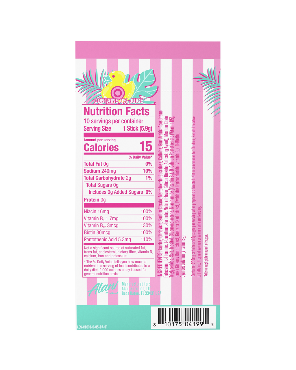 Energy Sticks - Cotton Candy - Travel Ready Ready To Drink Can