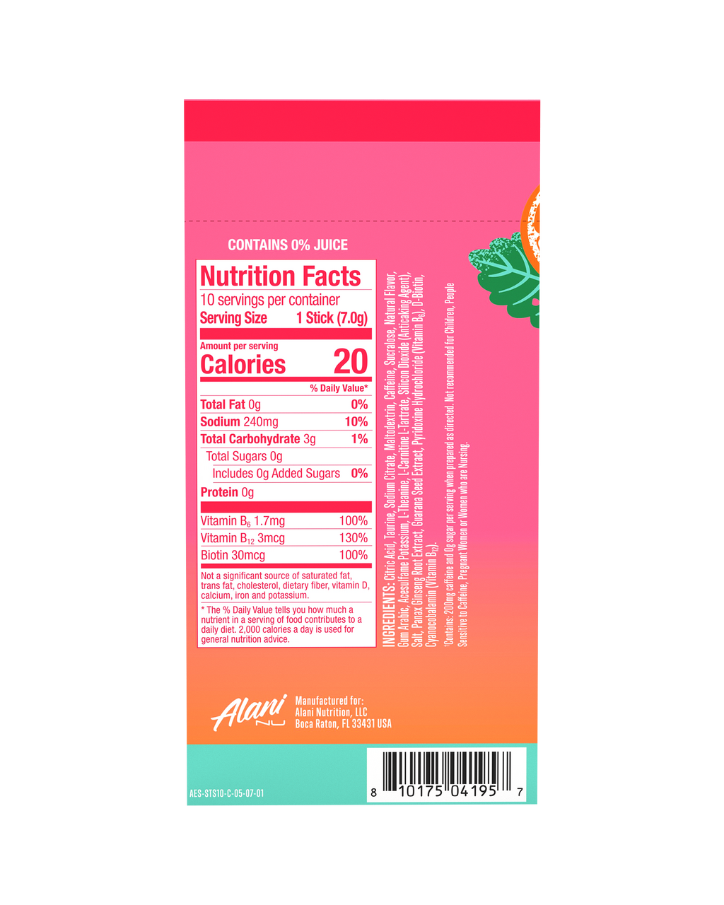 Energy Sticks - Strawberry Sunrise - Routine Ready Protein Drink