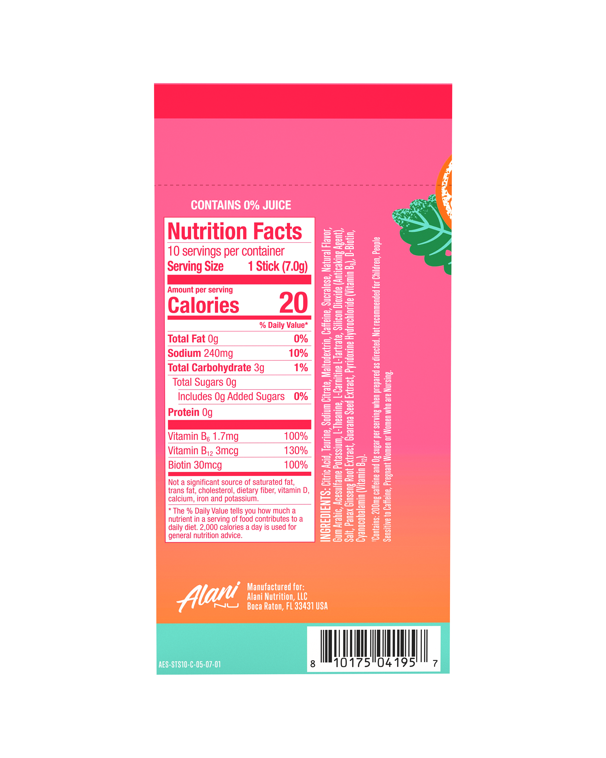 Energy Sticks - Strawberry Sunrise - Routine Ready Protein Drink