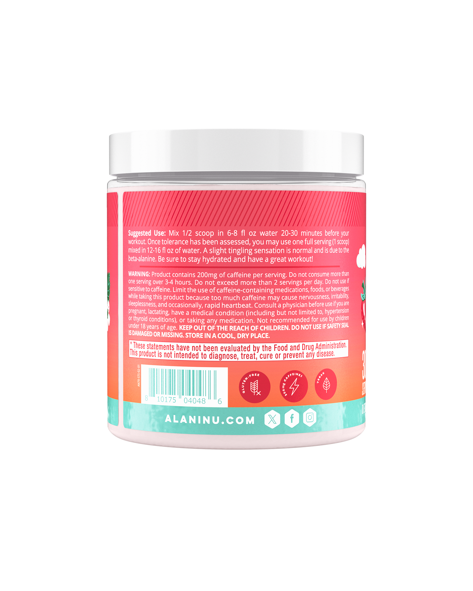 Pre-Workout - Strawberry Sunrise - Refreshing Wellness Drink Mix