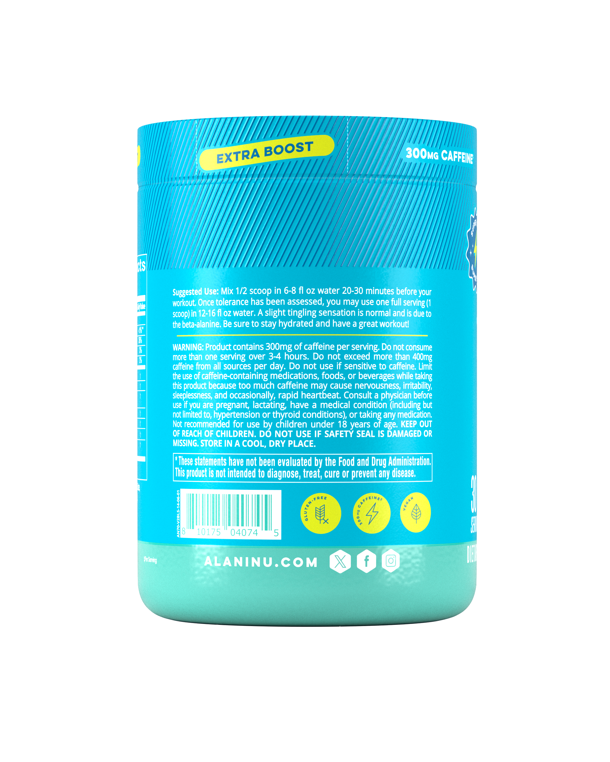 Pre-Workout+ - Blue Slush - Fresh Sparkling Energy Drink