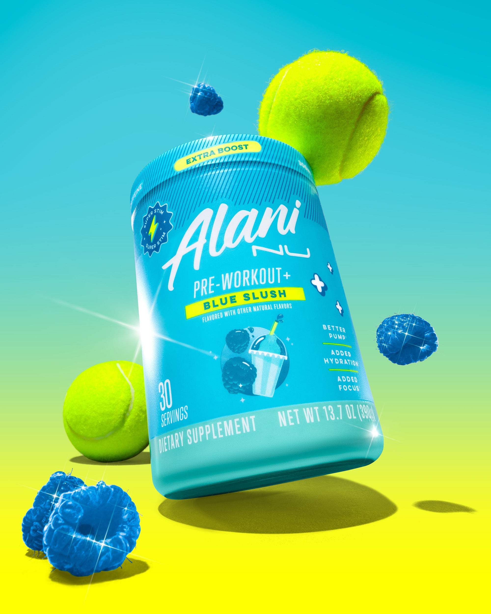 Pre-Workout+ - Blue Slush - Fresh Sparkling Energy Drink