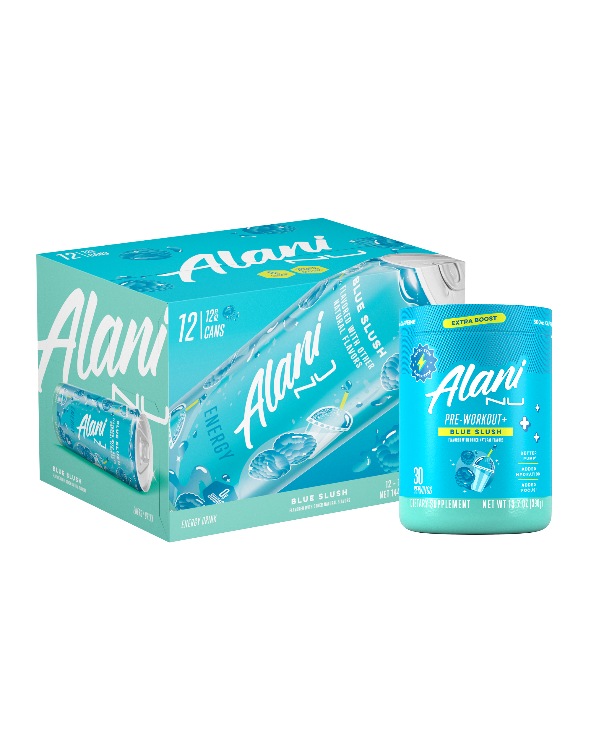 Energy Drink & Pre-Workout+ - Blue Slush - Active Day Energy Drink