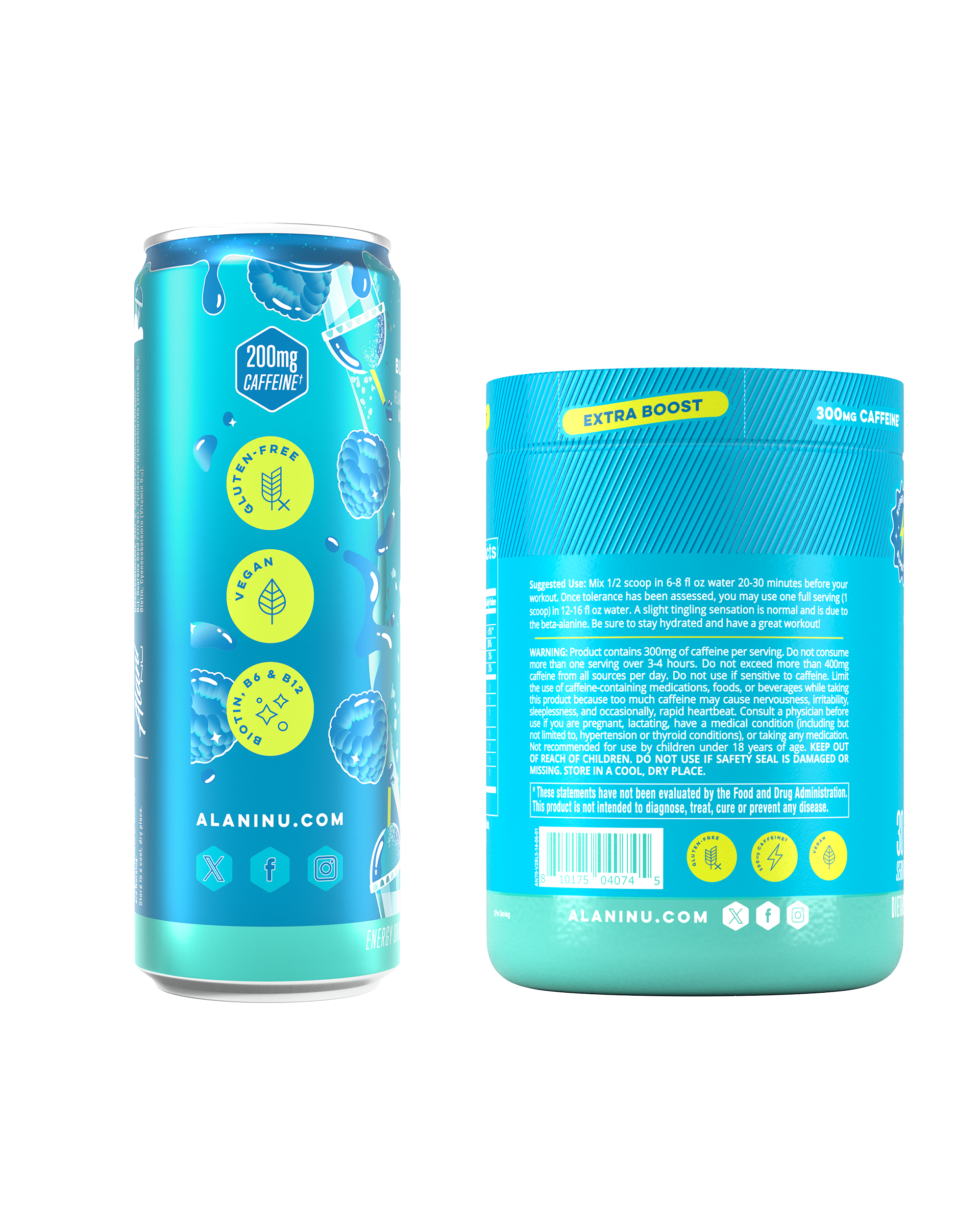 Energy Drink & Pre-Workout+ - Blue Slush - Active Day Energy Drink