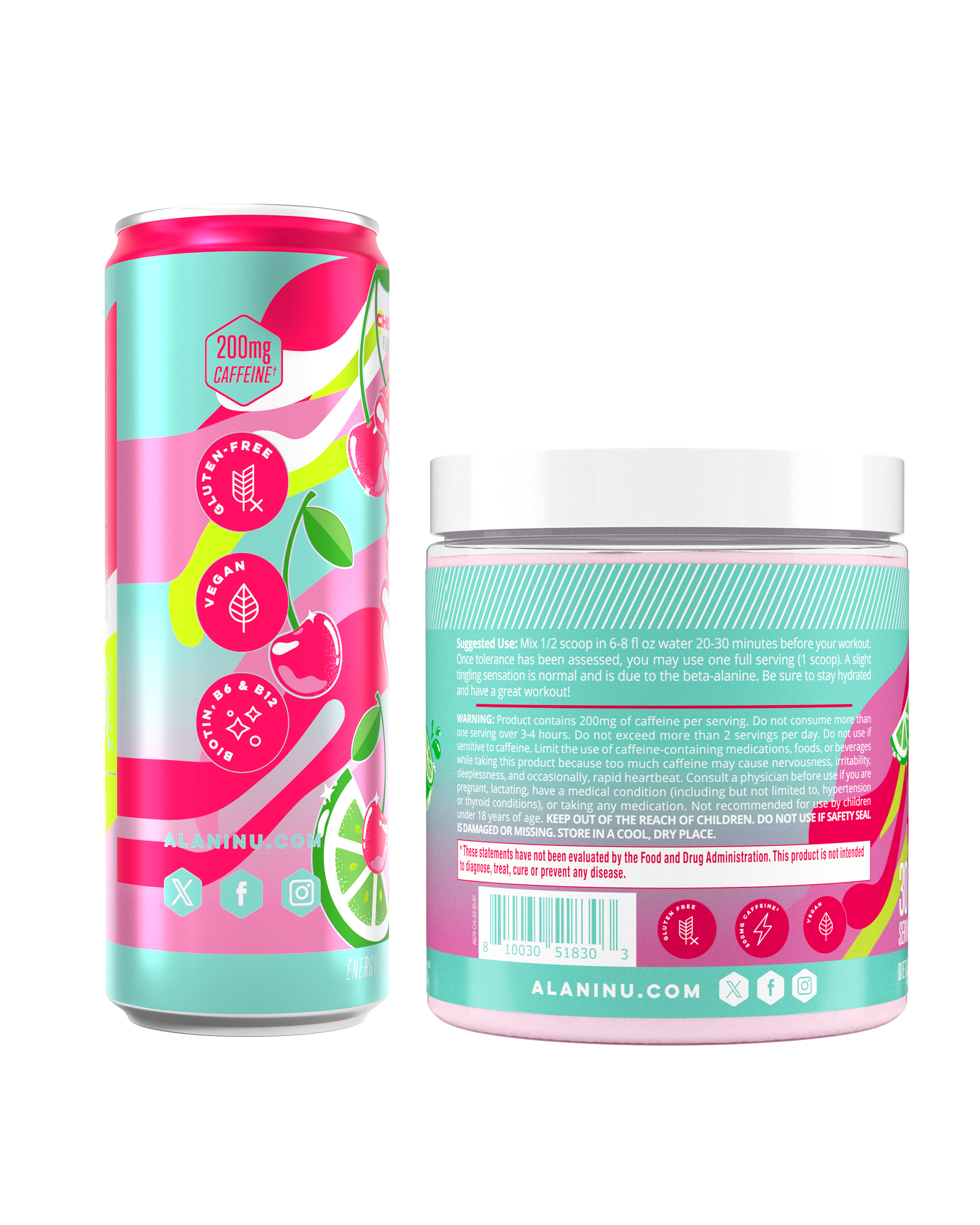 Energy Drink & Pre-Workout - Cherry Twist - Clean Taste Variety Drink Pack