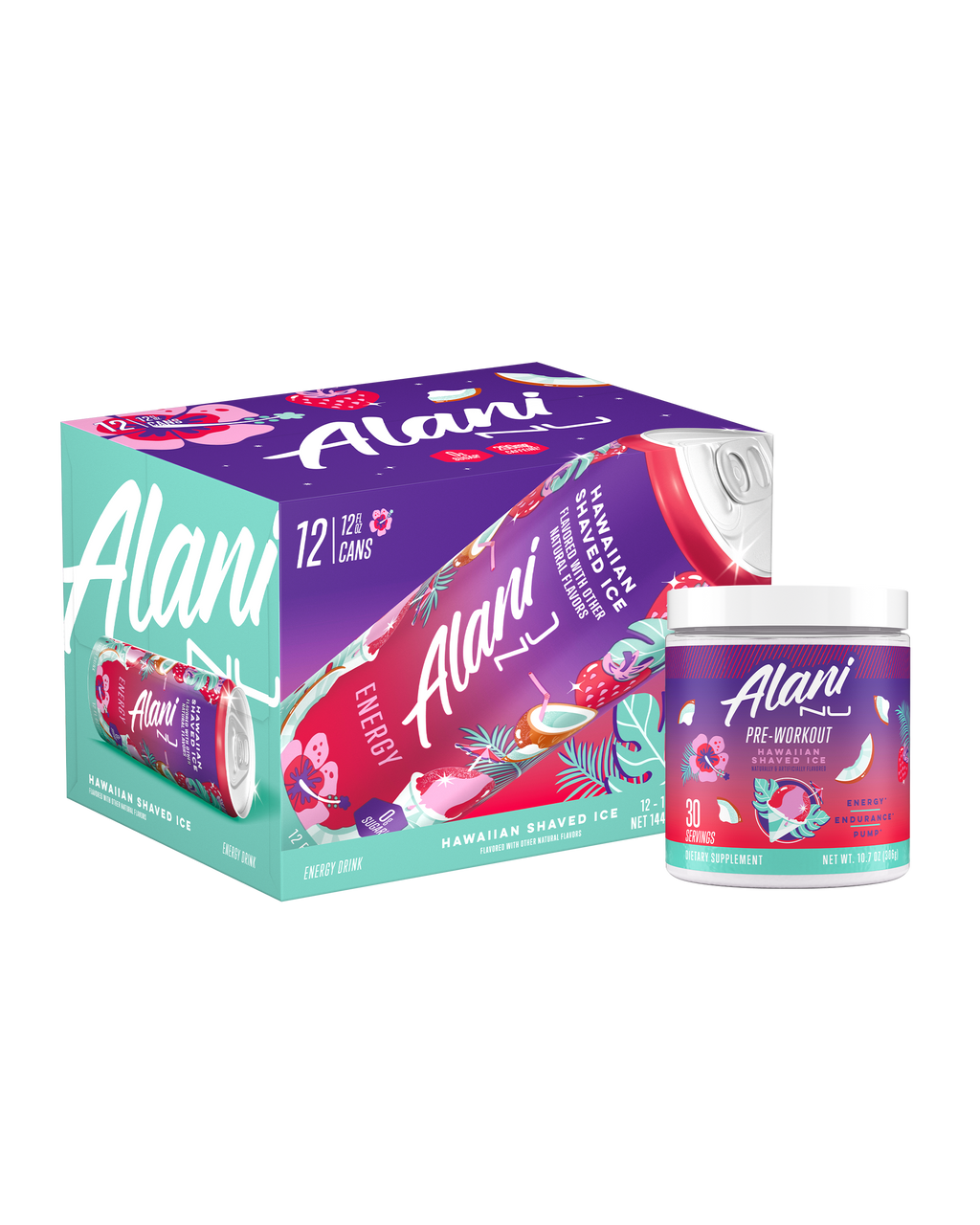 Energy Drink & Pre-Workout - Hawaiian Shaved Ice - Clean Taste Daily Drink Pack