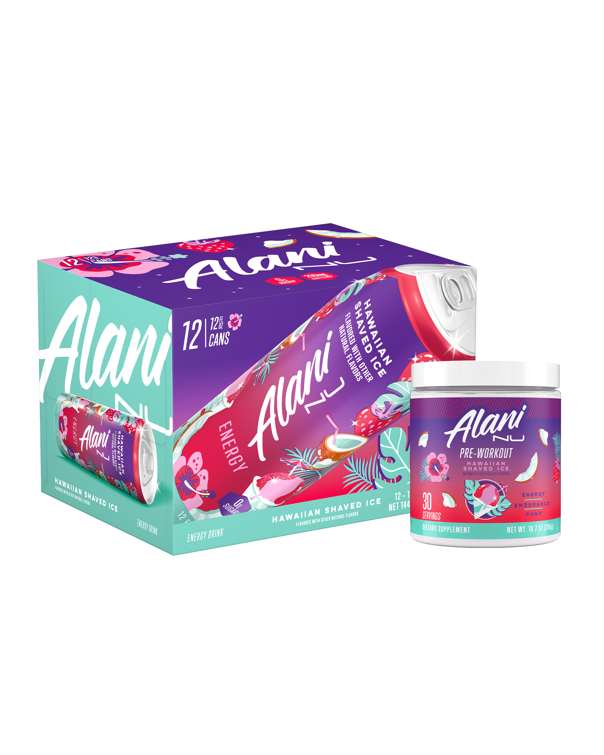 Energy Drink & Pre-Workout - Hawaiian Shaved Ice - Clean Taste Daily Drink Pack
