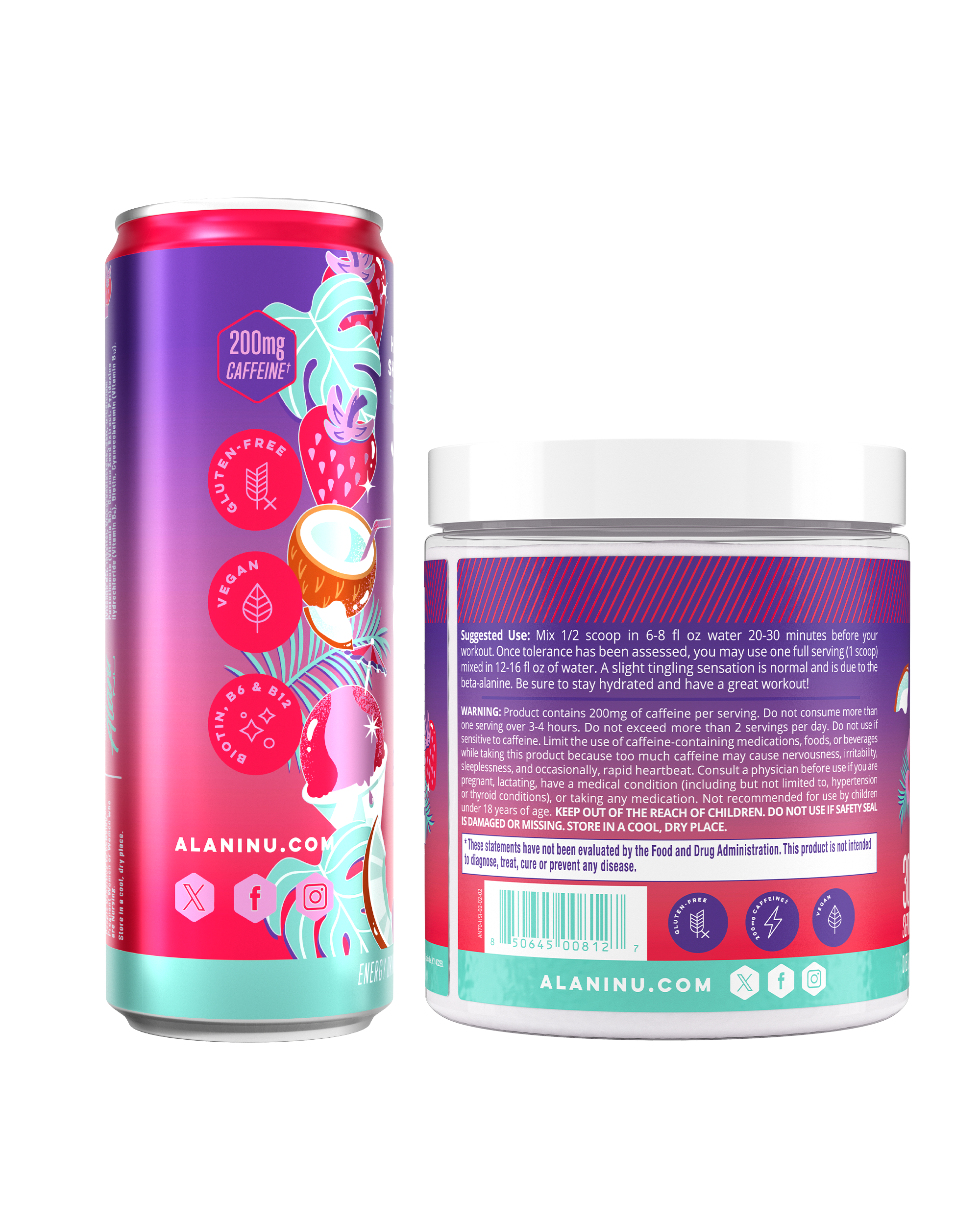 Energy Drink & Pre-Workout - Hawaiian Shaved Ice - Clean Taste Daily Drink Pack