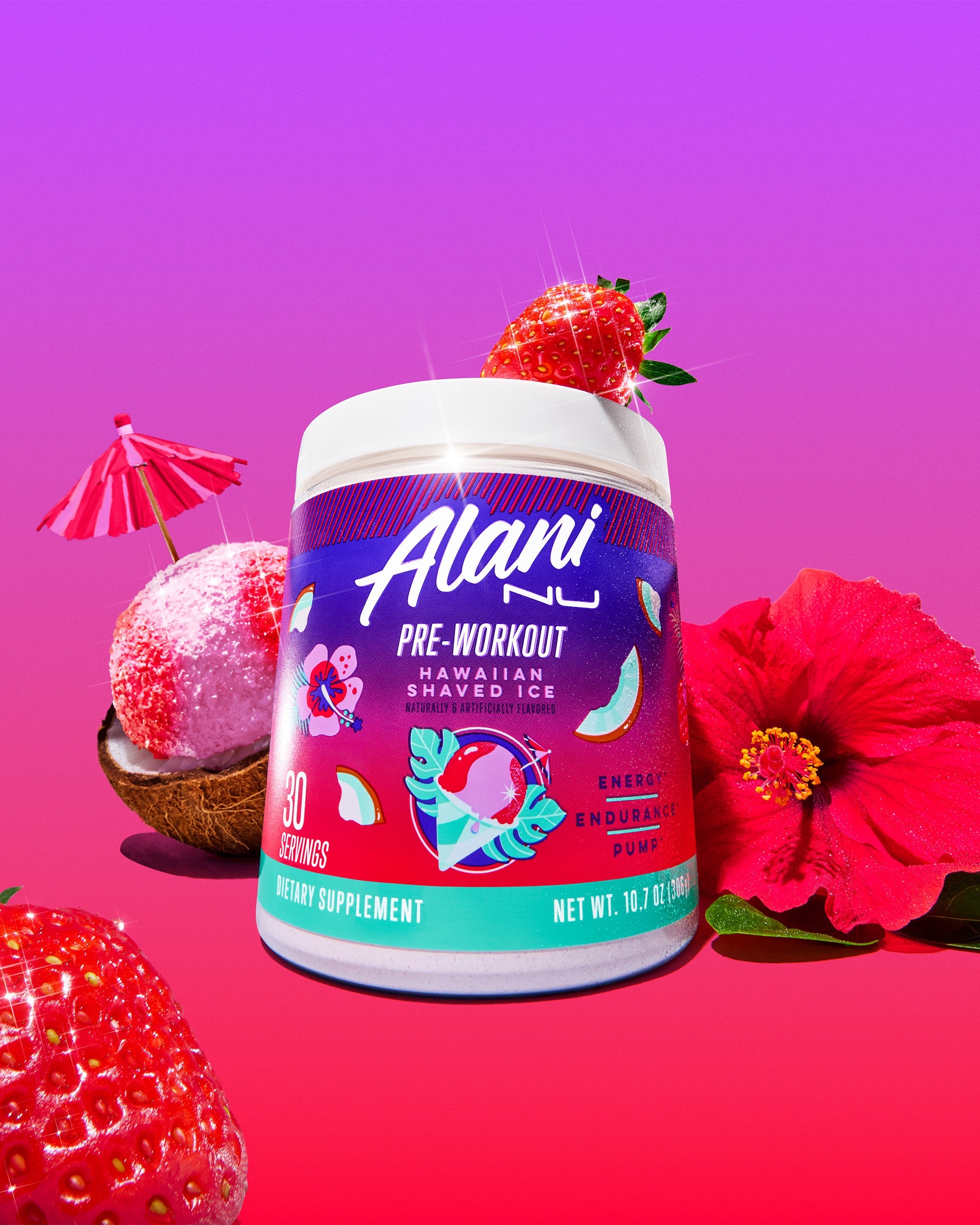 Energy Drink & Pre-Workout - Hawaiian Shaved Ice - Clean Taste Daily Drink Pack