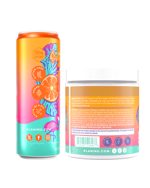 Energy Drink & Pre-Workout - Orange Kiss - Light Fruit Flavor Drink