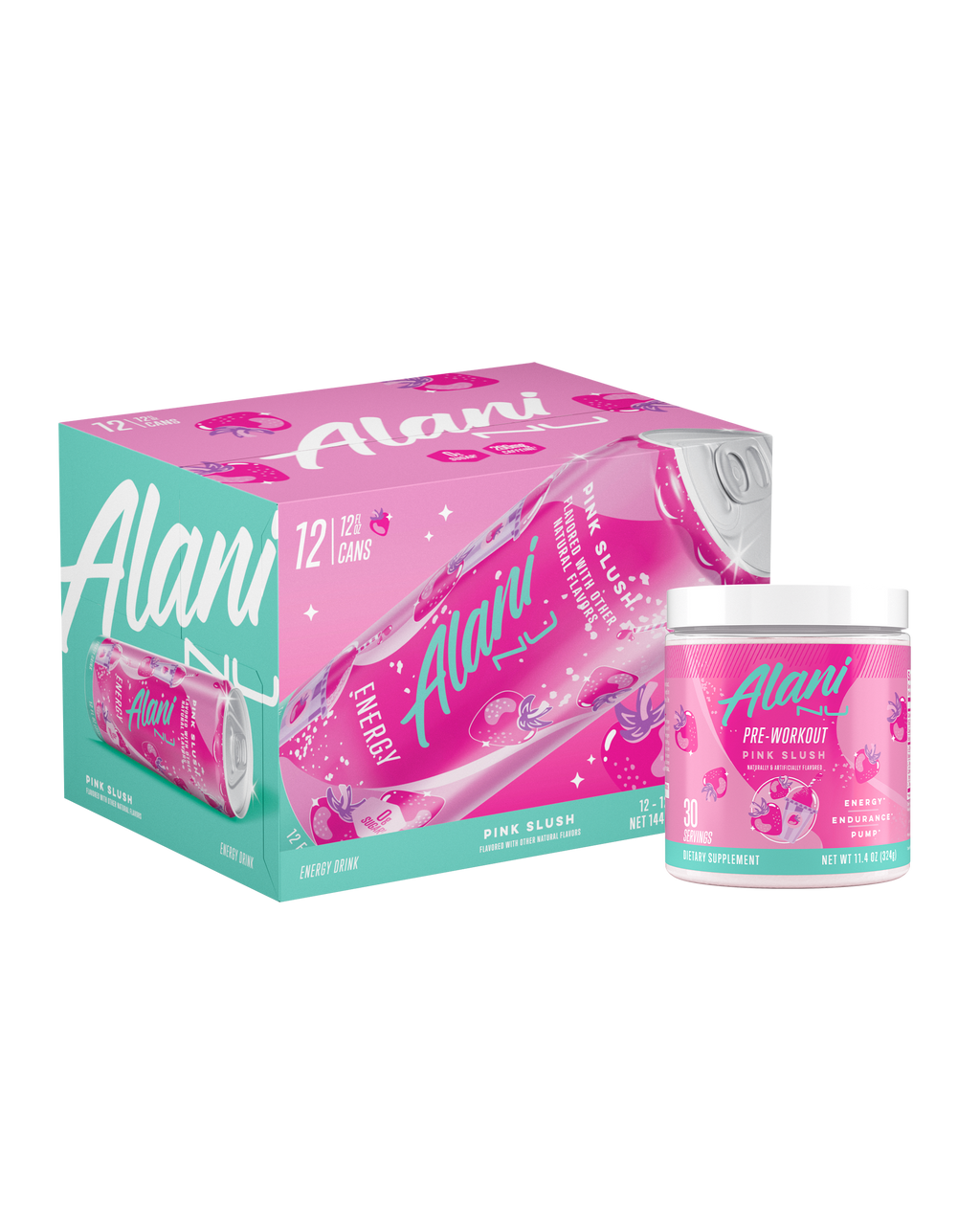 Energy Drink & Pre-Workout - Pink Slush - Gym Bag Wellness Drink Mix