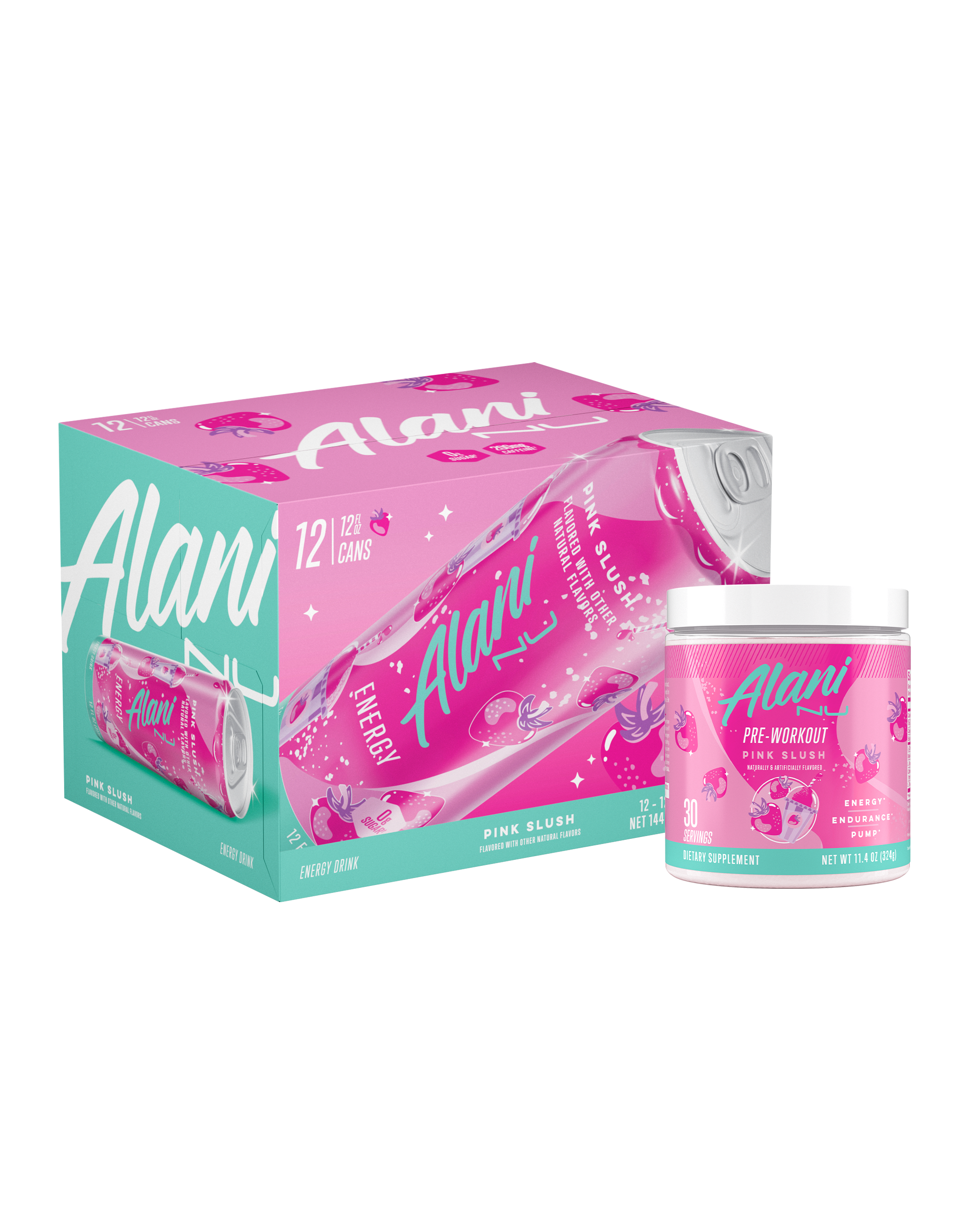 Energy Drink & Pre-Workout - Pink Slush - Gym Bag Wellness Drink Mix