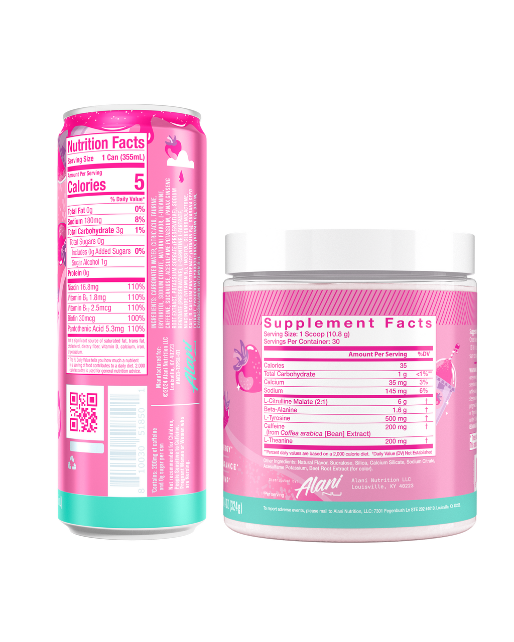 Energy Drink & Pre-Workout - Pink Slush - Gym Bag Wellness Drink Mix
