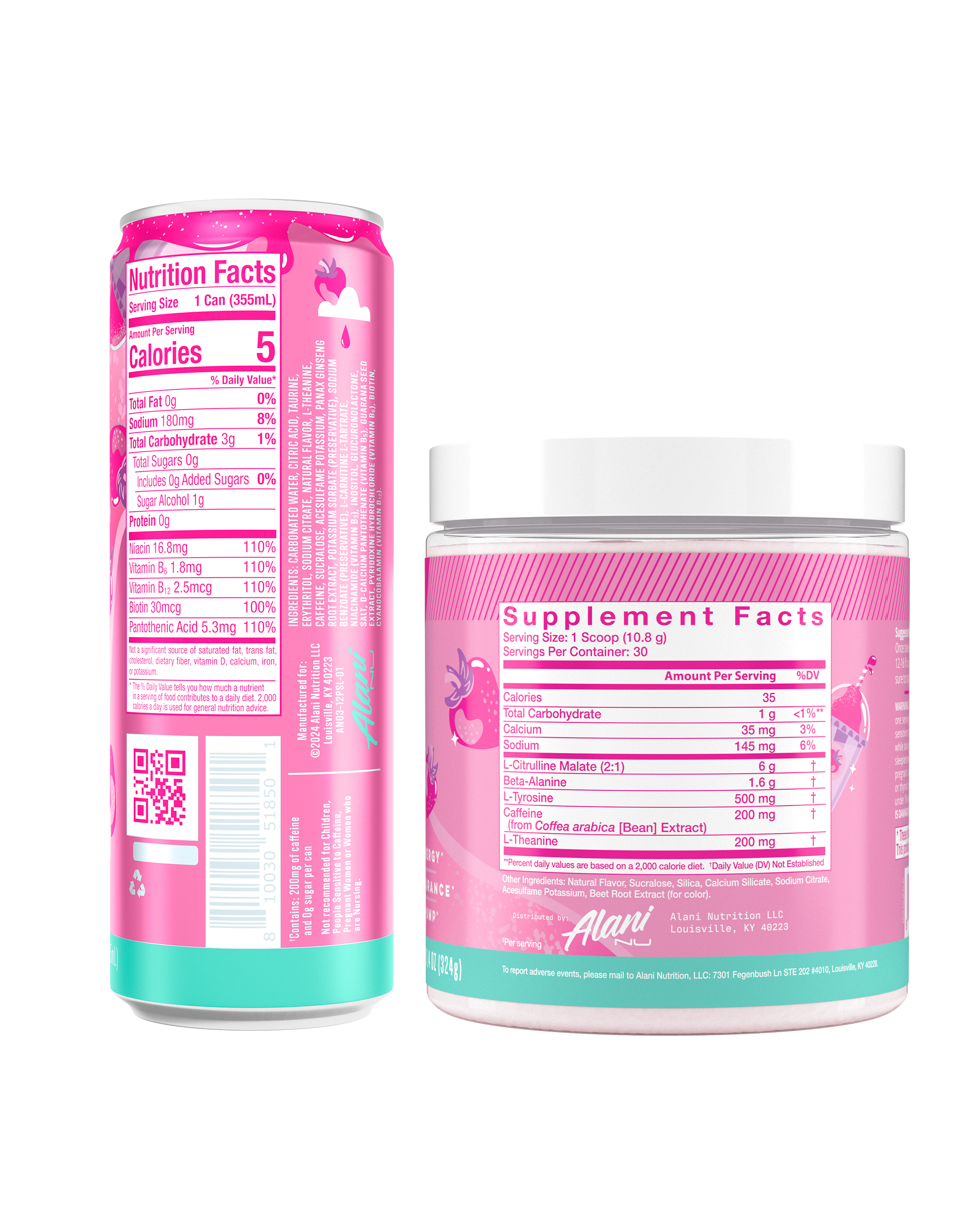 Energy Drink & Pre-Workout - Pink Slush - Gym Bag Wellness Drink Mix
