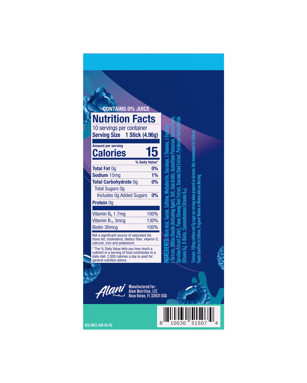 Energy Sticks - Breezeberry - Refreshing Drink Mix
