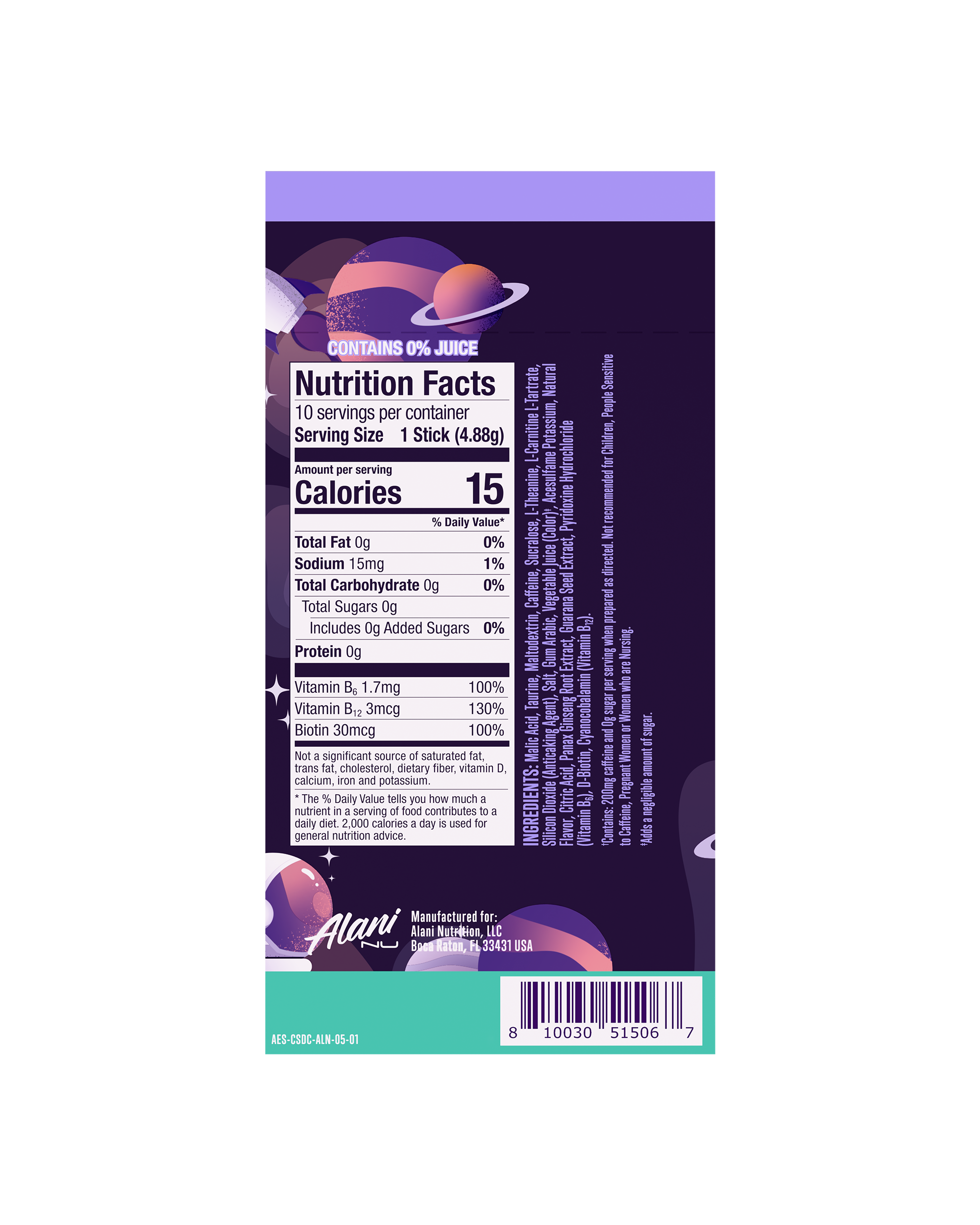 Energy Sticks - Cosmic Stardust - Active Day Fitness Drink Mix