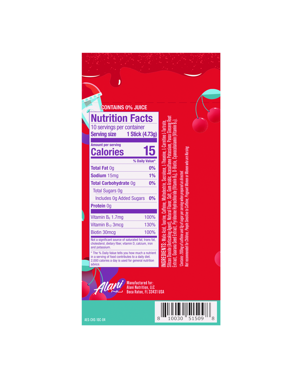 Energy Sticks - Cherry Slush - Flavor First Wellness Drink Mix