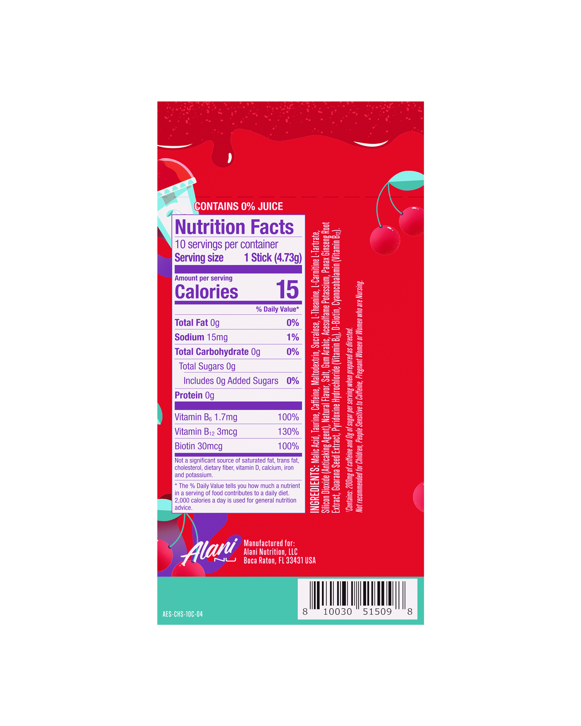 Energy Sticks - Cherry Slush - Flavor First Wellness Drink Mix