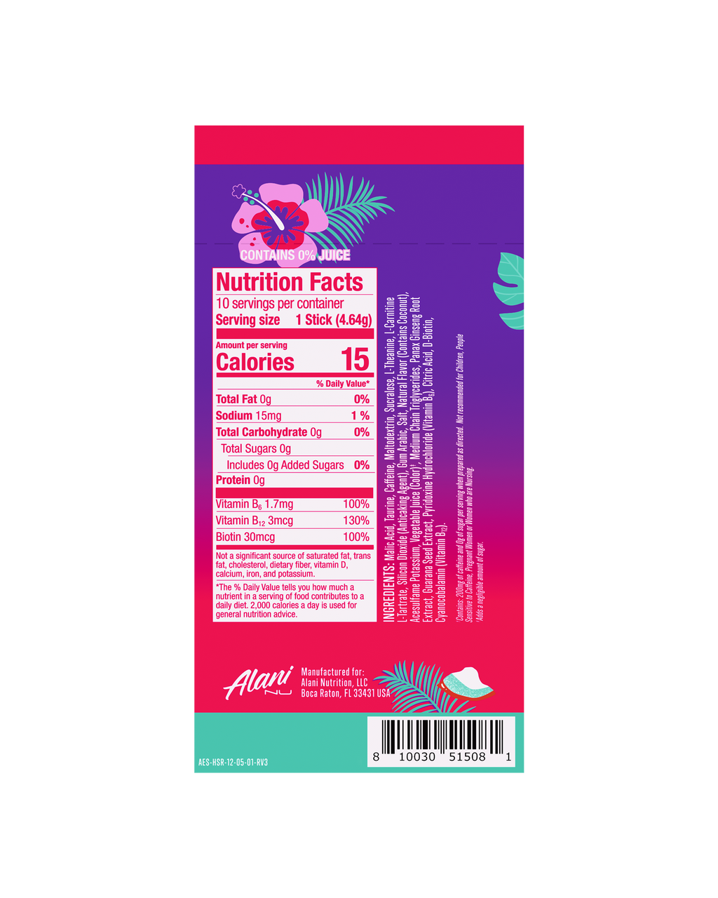 Energy Sticks - Hawaiian Shaved Ice - Refreshing Energy Drink