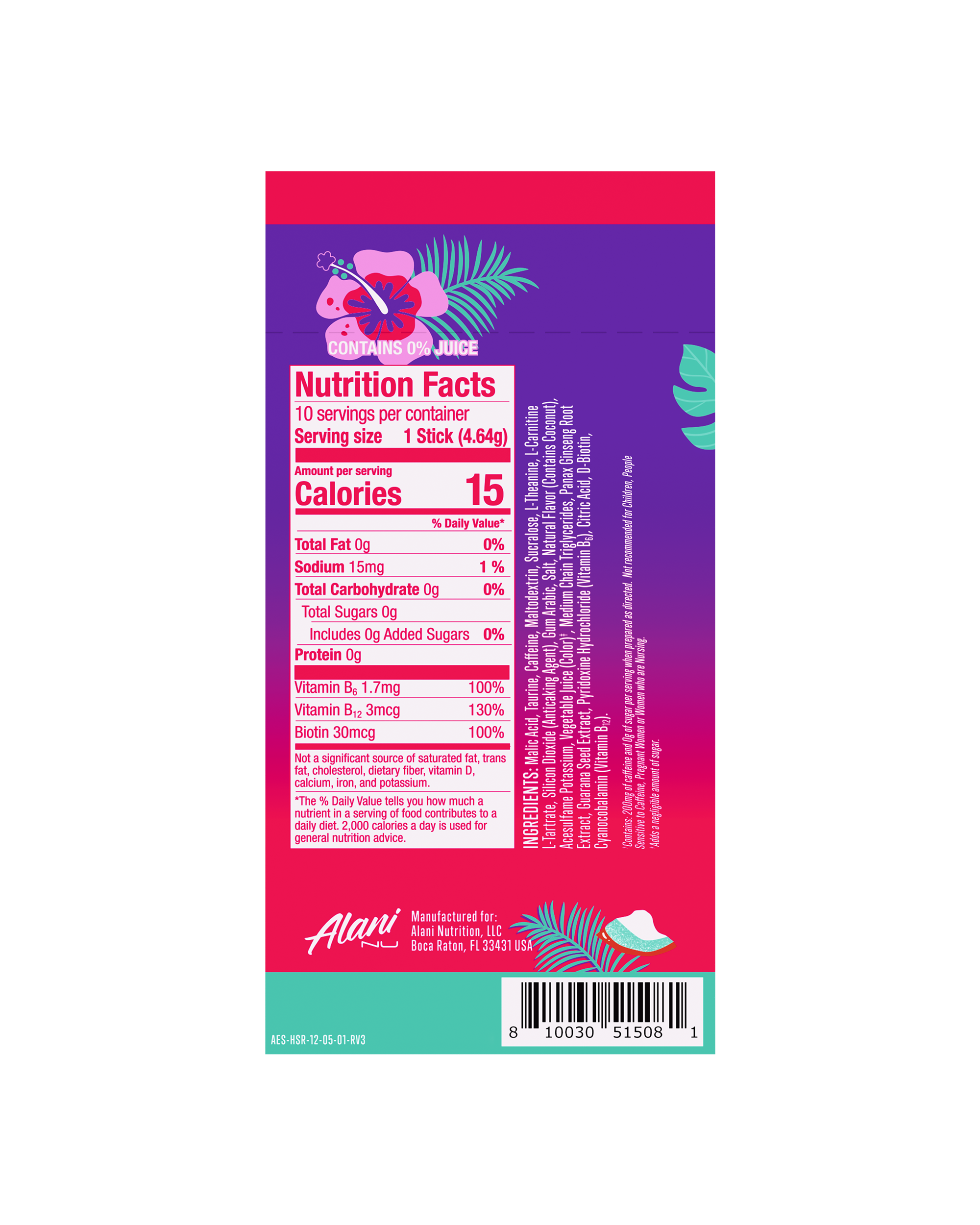 Energy Sticks - Hawaiian Shaved Ice - Refreshing Energy Drink