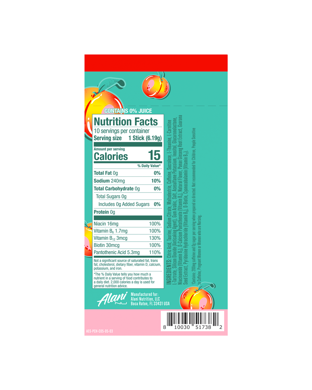Energy Sticks - Juicy Peach - Anytime Powder Drink Mix