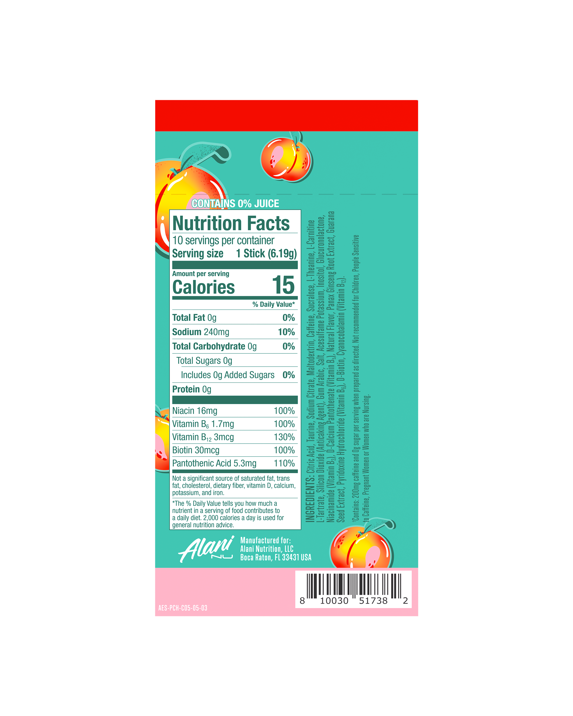 Energy Sticks - Juicy Peach - Anytime Powder Drink Mix