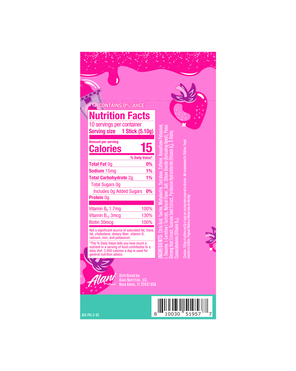 Energy Sticks - Pink Slush - Simple Energy Drink Mix