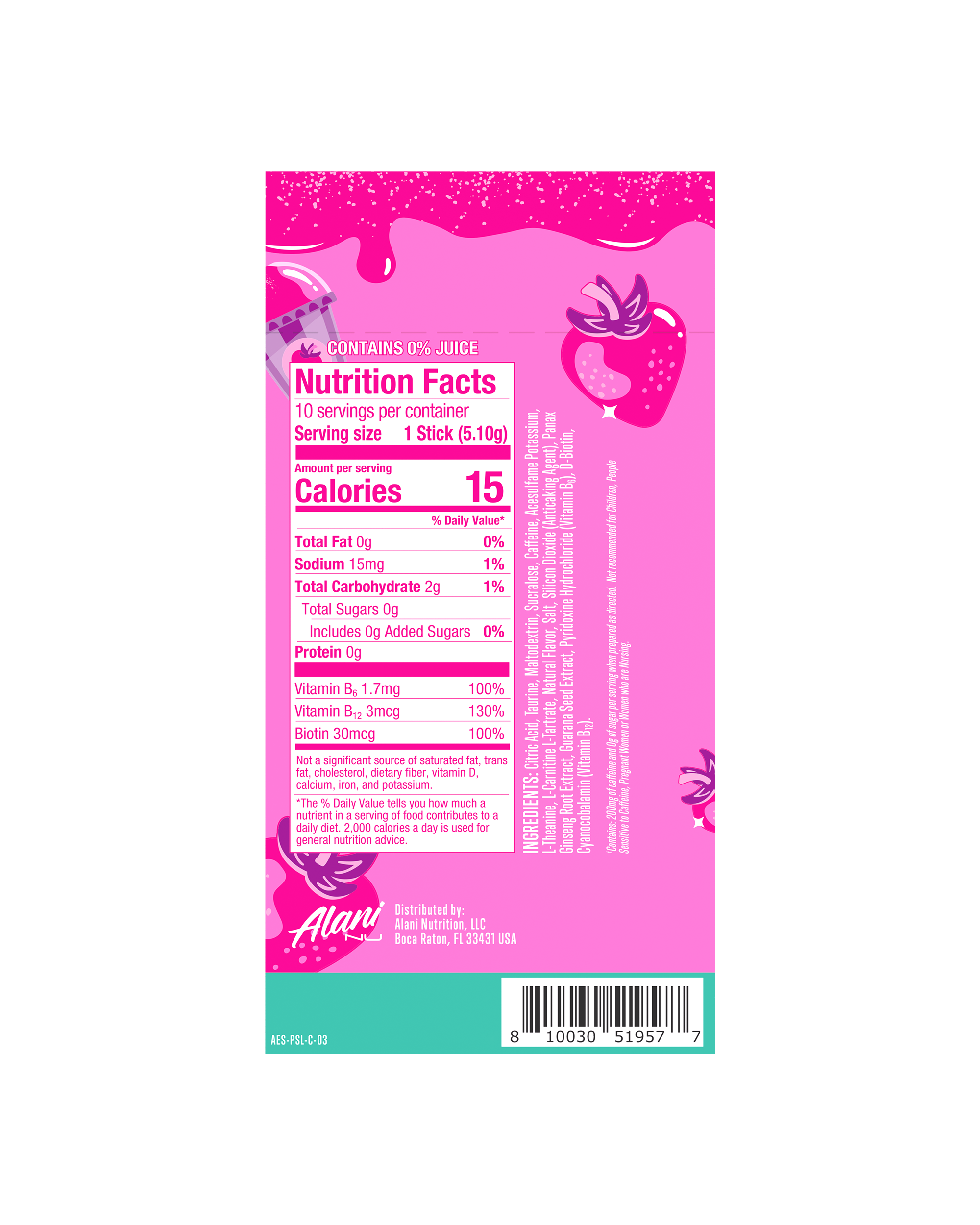 Energy Sticks - Pink Slush - Simple Energy Drink Mix