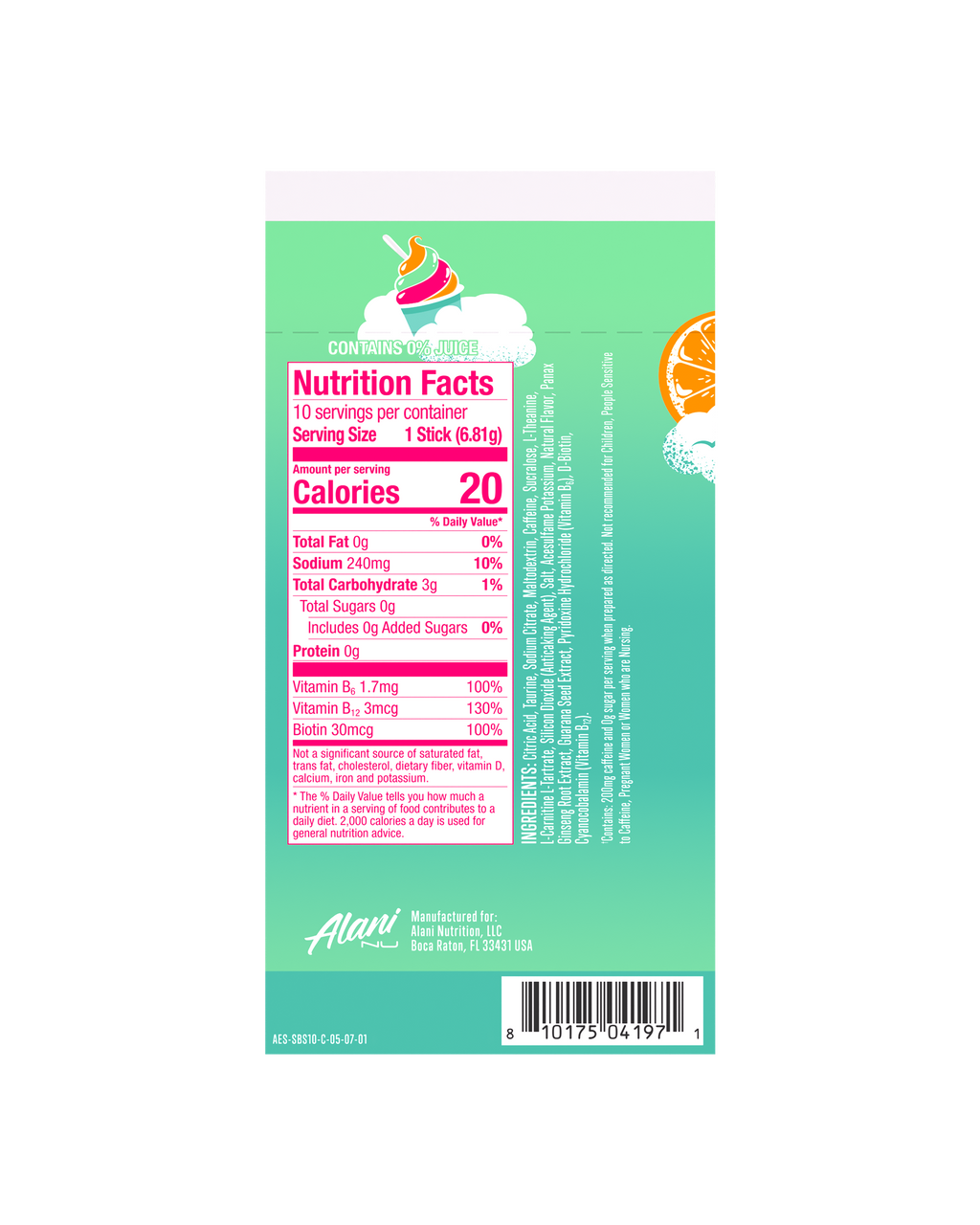 Energy Sticks - Sherbet Swirl - Can Ready Gym Drink Mix