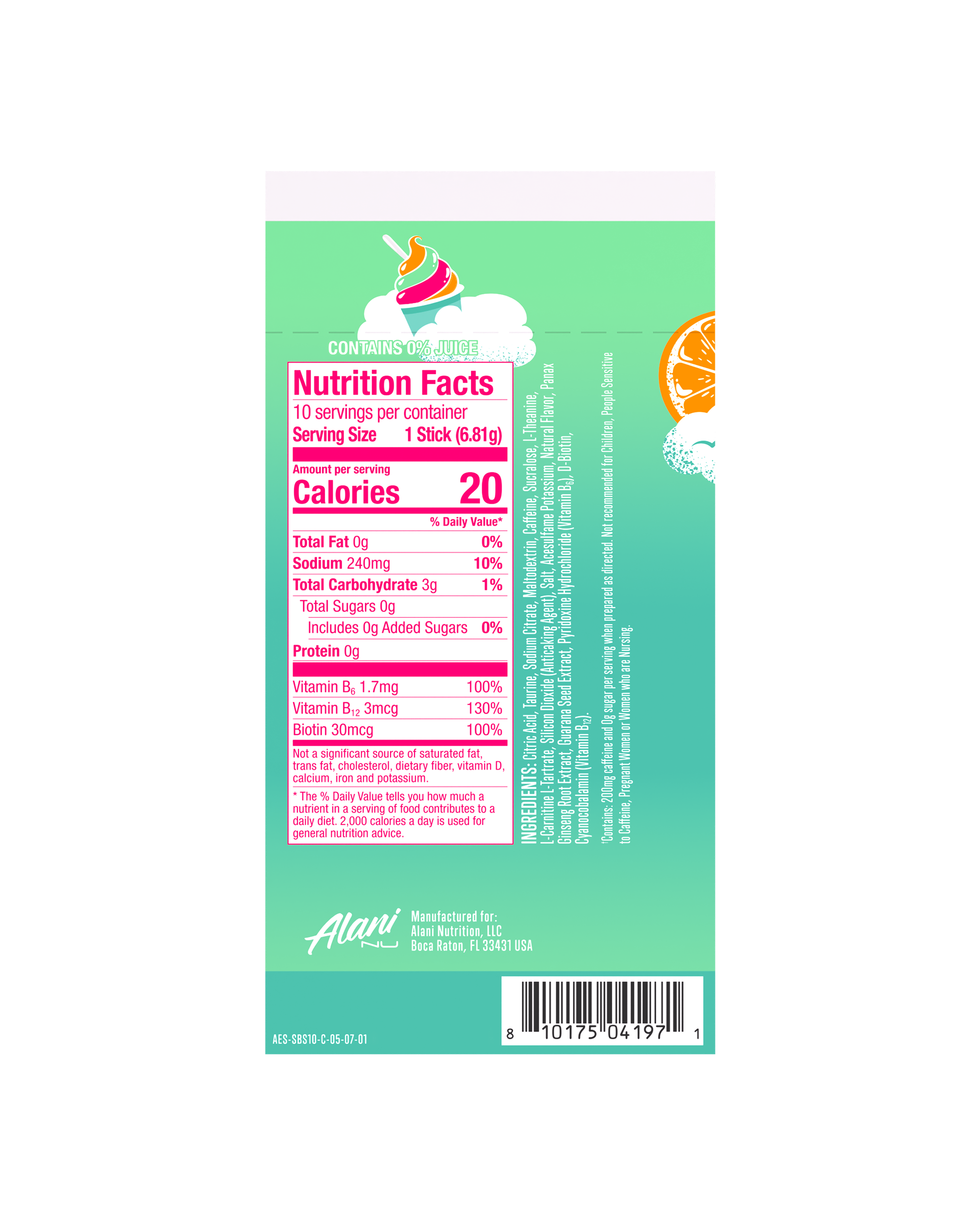 Energy Sticks - Sherbet Swirl - Can Ready Gym Drink Mix