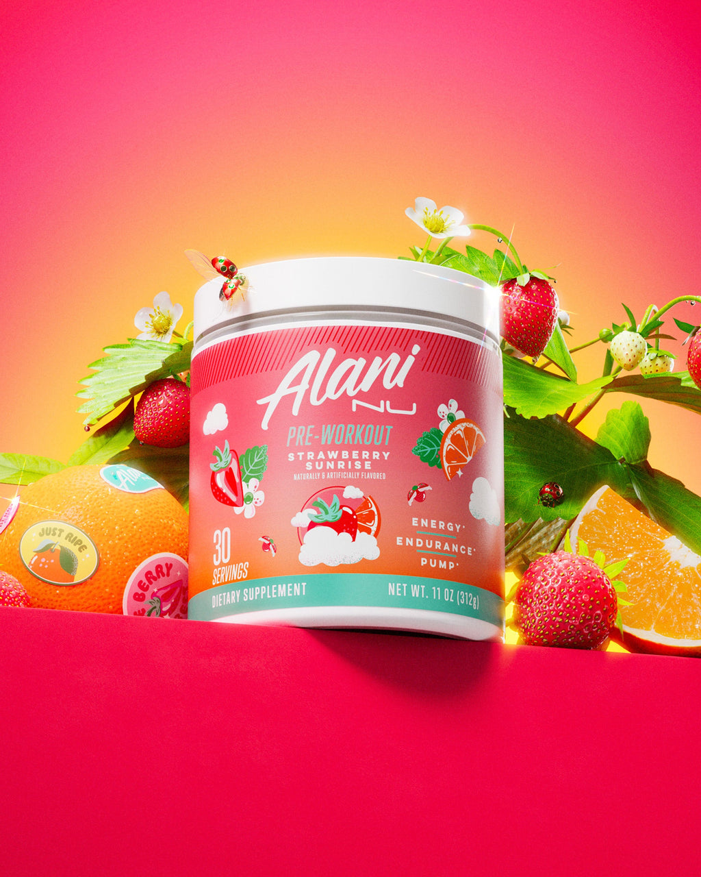 Pre-Workout - Strawberry Sunrise - Refreshing Wellness Drink Mix