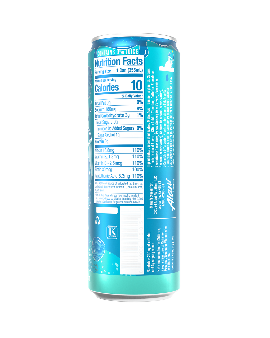 Energy Drink - Blue Slush - Bottle Ready Daily Drink Pack