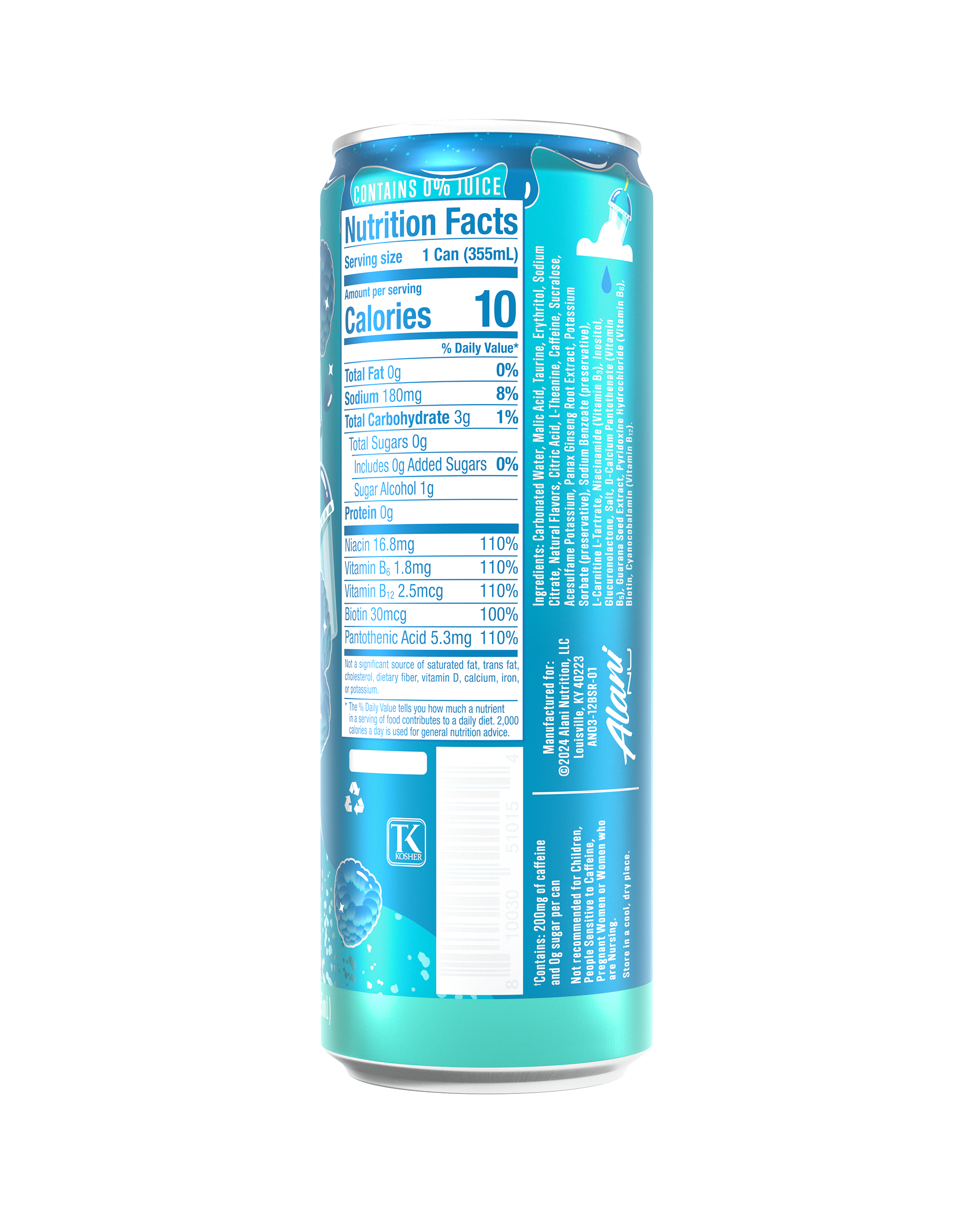 Energy Drink - Blue Slush - Bottle Ready Daily Drink Pack