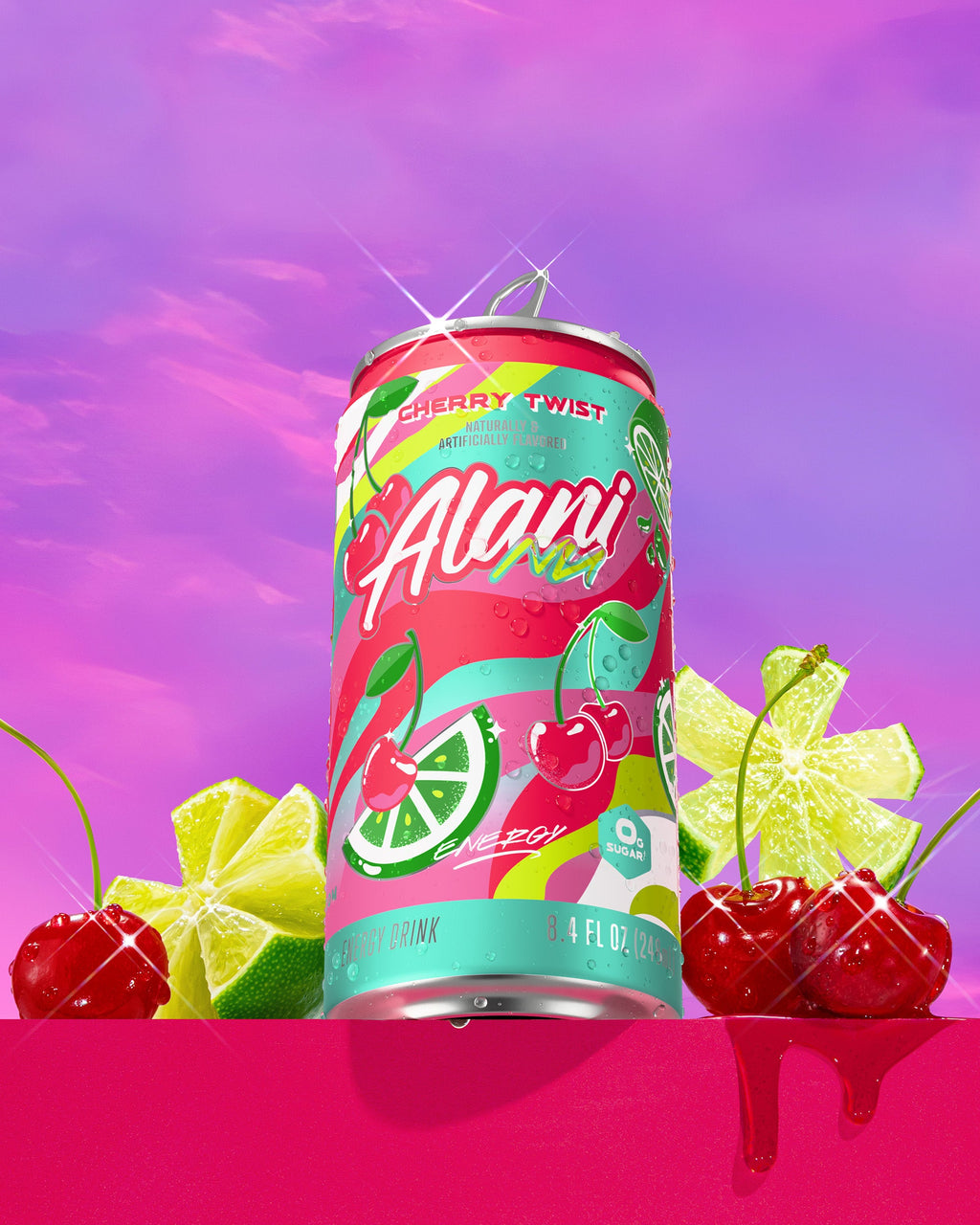 Mini Energy - Cherry Twist - Refreshing Shaker Cup Drink